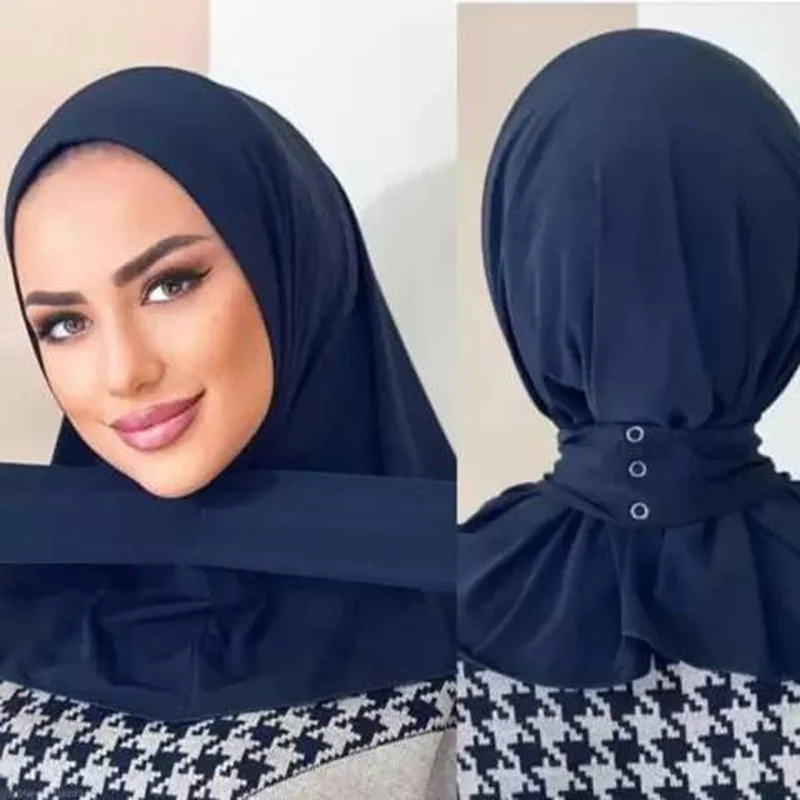 bonnet hijab en coton pour femme musulmane, jersey élastique doux, prêt à l'emploi, couleur unie, bonnets intérieurs instantanés, bandeau pour dames, taille libre