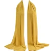 foulard hijab en mousseline de soie à bulles de couleur unie, châle enveloppant pour femmes musulmanes, léger et long, pour mariage, voile