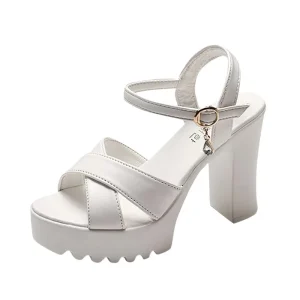 Sandales pour femmes tongs confortables pour femmes talons hauts épais Opentoe bloc robe de mariée fête sandales pour femmes confortables