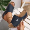 femmes chaussons compensés été 2025 nouvelle mode pantoufles bout ouvert respirant sandales confortable boucle femme chaussures diapositives femmes