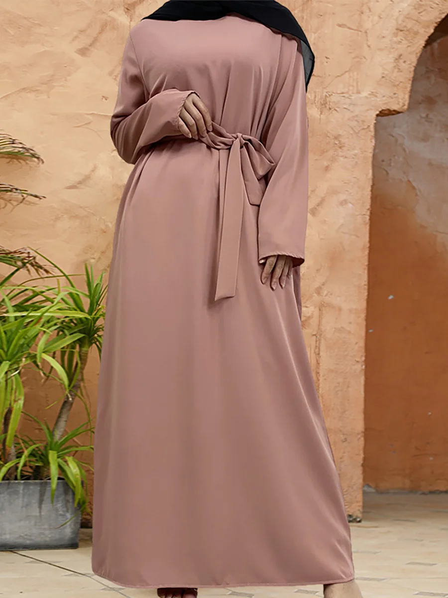 abaya robe longue musulmane avec poches pour femme, couleur unie, arabie saoudite, turquie, dubaï, nouvelle collection