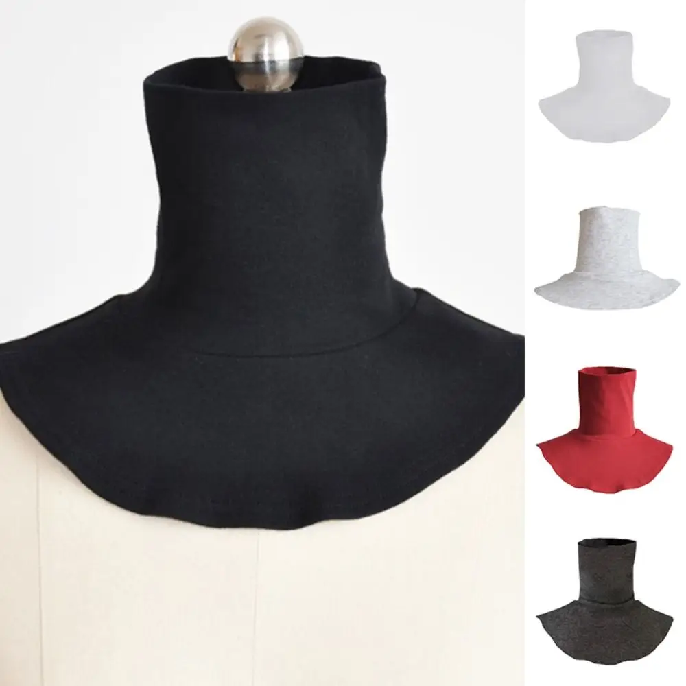 Faux col à col roulé en coton multicolore, Extensions Hijab islamique, couverture de cou de couleur unie, demi-haut, faux col de chemise