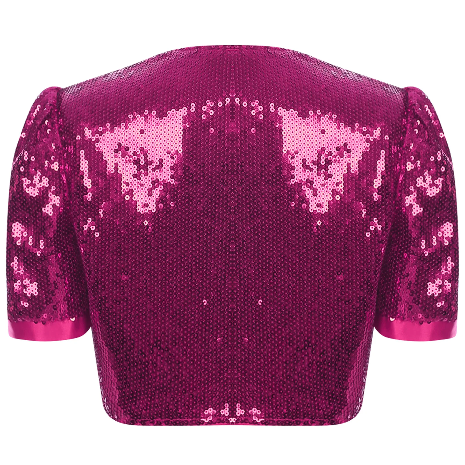 veste à paillettes pour femmes, cardigan ouvert sur le devant, brillant, ouvert sur le devant, blazer court, boléro azz, haut court de danse, clubwear
