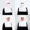 Foulard de sauna arabe sans épingle pour femmes musulmanes, couvre-visage, hijab, turban, châles et enveloppes islamiques, uni, instantané, vente en gros