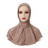 bonnet hijab en coton pour femme musulmane, jersey élastique doux, prêt à l'emploi, couleur unie, bonnets intérieurs instantanés, bandeau pour dames, taille libre