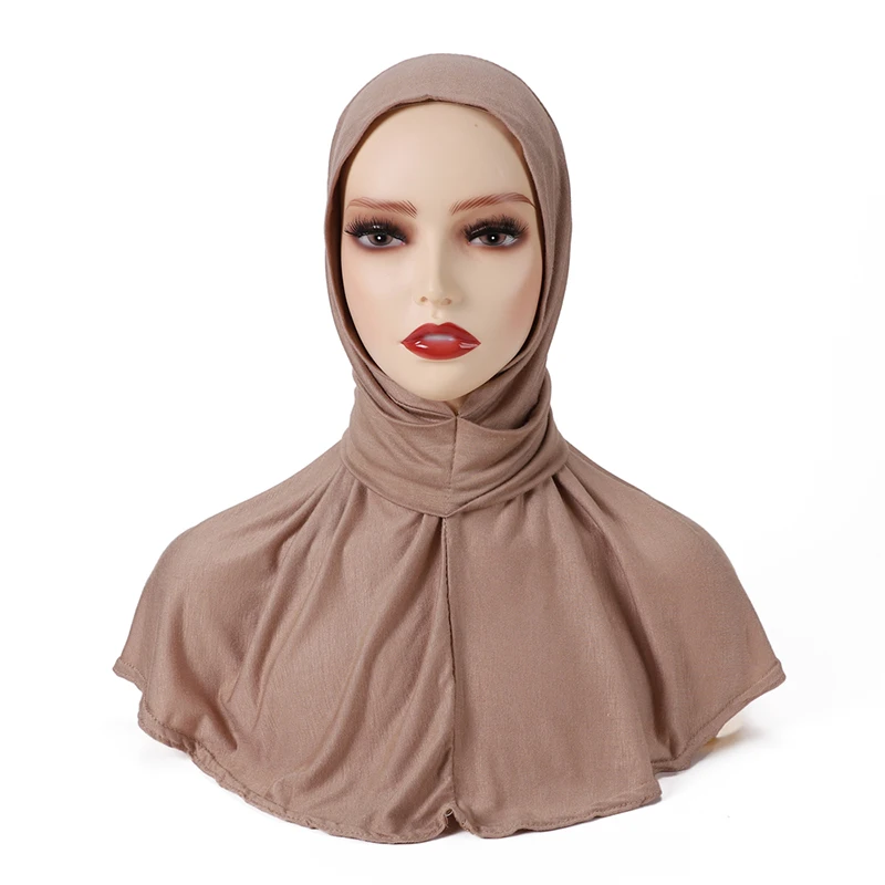 bonnet hijab en coton pour femme musulmane, jersey élastique doux, prêt à l'emploi, couleur unie, bonnets intérieurs instantanés, bandeau pour dames, taille libre
