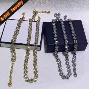 Or argent cristal nouveaux modèles ensembles de bijoux de haute qualité collier boucles d&rsquo;oreilles bague cadeau de mariage accessoires pour les femmes livraison gratuite