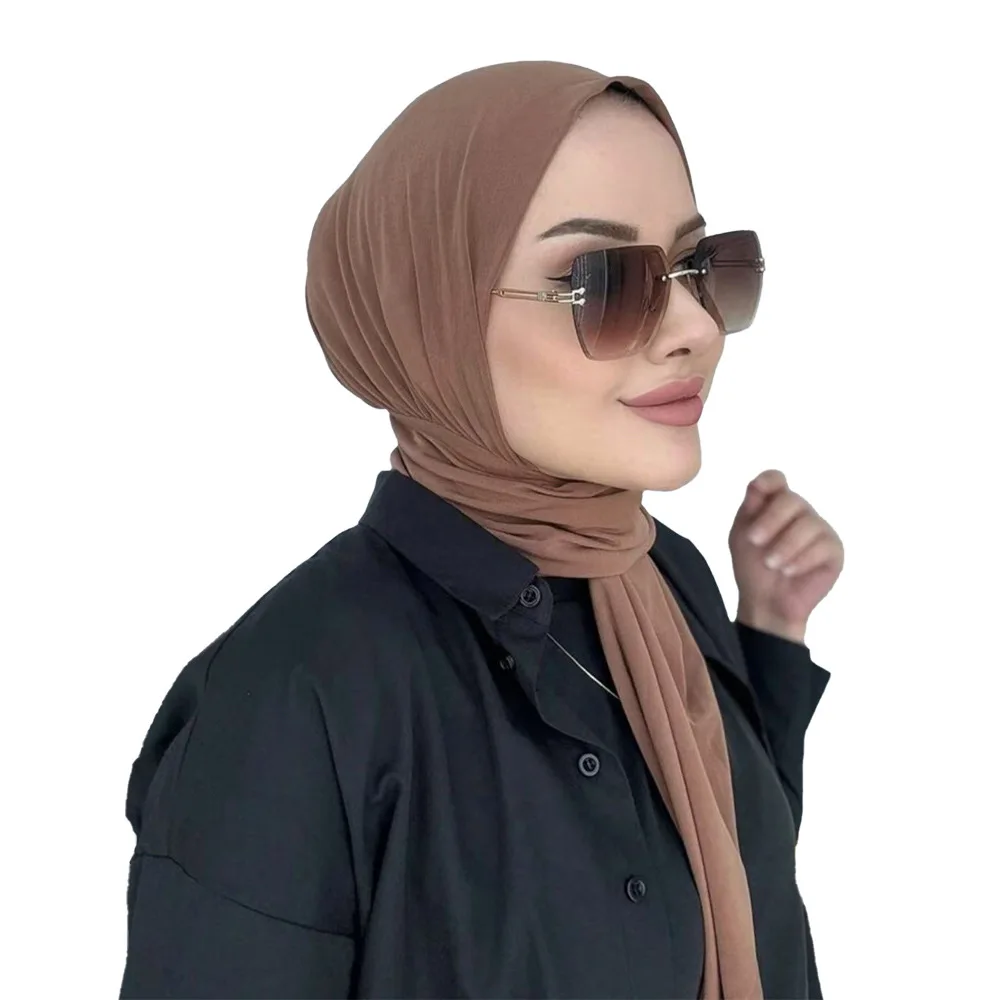prêt à porter fermeture à pression hijab pour les femmes musulmanes couverture complète bandeau écharpe islam insère turban femme bandeau châle