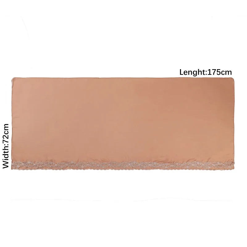 hijabs pour femmes longue écharpe châle en mousseline de soie trèfle brodé bord en dentelle léger respirant couleur unie perle en mousseline de soie dentelle musulmane