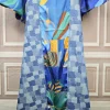 robe caftan en denim à manches volantées pour femmes, mode africaine, décontracté, europe, haute qualité, adt, longue abaya, printemps, offre spéciale, nouveau