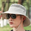 respirant décontracté pour hommes en plein air polyester visière chapeau femmes chapeau de soleil seau chapeau avec rabat de cou été protection uv