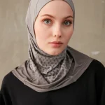 Hijab d&rsquo;intérieur sportif pour femmes, turban instantané à motifs géométriques pour dames, bandeau rond pour sauna