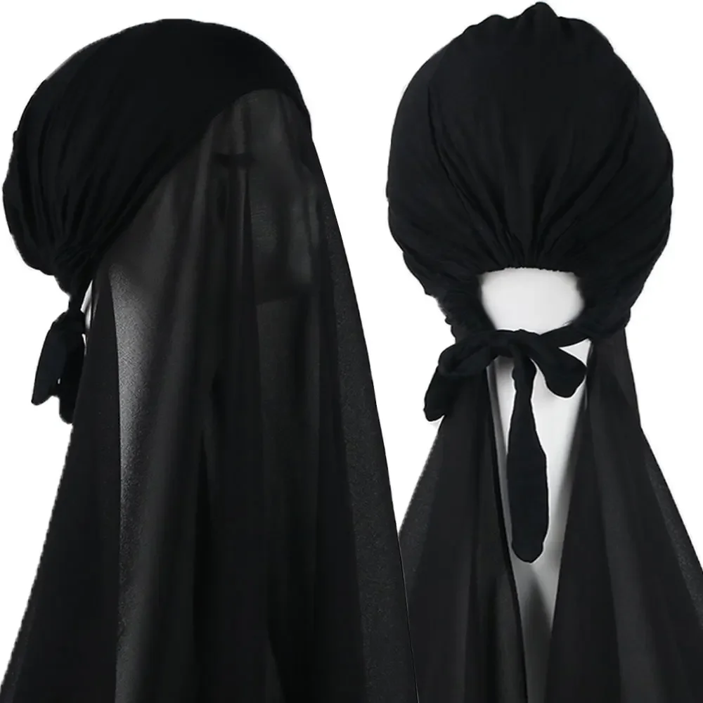 Hijab instantané en mousseline de soie pour femme musulmane avec bonnet hijabs en mousseline de soie lourde avec bonnets intérieurs élastiques foulards en mousseline de soie avec bonnet sans épingle Hijab instantané en mousseline de soie pour femme musulmane avec bonnet hijabs en mousseline de soie lourde avec bonnets intérieurs élastiques foulards en mousseline de soie avec bonnet sans épingle