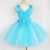 costume elsa à paillettes pour filles, déguisement de princesse pour halloween, noël, fête d'anniversaire, reine des neiges, robe tutu en tulle, robe de bal