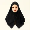 hijab instantané musulman en coton modal avec fermeture éclair invisible solide prêt à porter hijab de prière femmes turban jilbab réglable haut de gamme