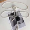ceinture de taille en perles pour femmes, 1 pièce, nouveau style camélia, décorative, polyvalente, assortie, robe, manteau, veste, mode, ceinture élégante