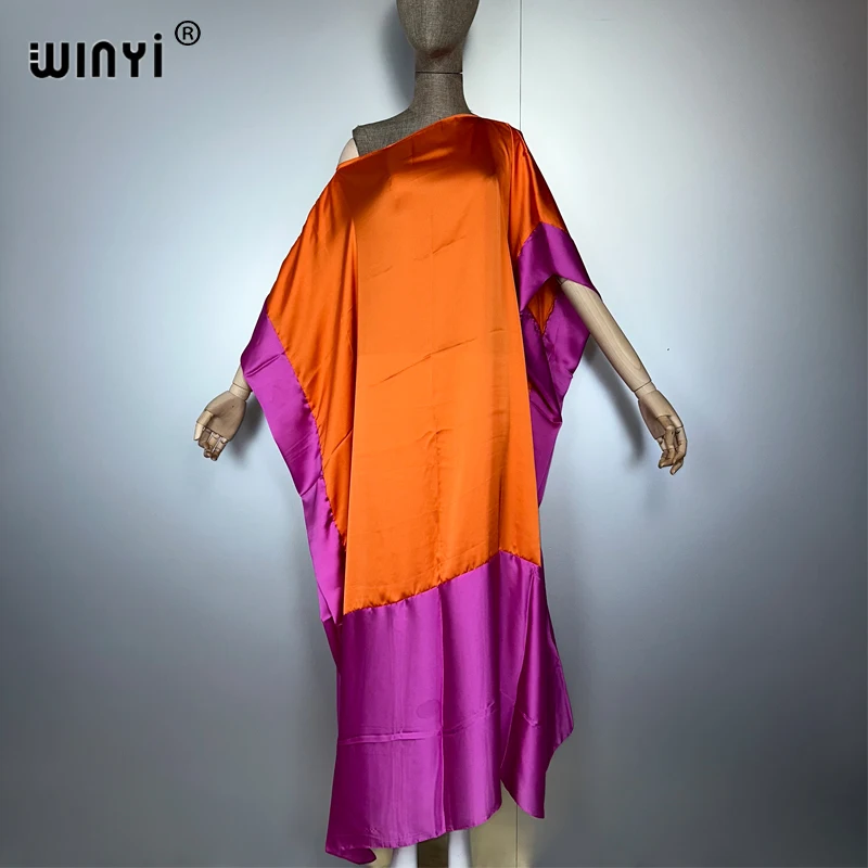 winyi vacances robe de soirée abaya dubaï luxe femme caftan ample femme musulmane vêtements longue vers le bas robes africaines pour femme