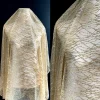 tissu en dentelle à paillettes bronzantes et scintillantes, tulle en maille pour robe de mariée, robes, décoration, or, blanc, argent, par la cour