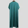 hommes islamique arabe kaftan vintage solide À manches courtes adt rétro robes abaya dubaï moyen orient musulman vêtements s 5xl