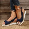 2025 nouvelles femmes sandales peep toe sandales à talons compensés pour femmes mode plate forme chaussures décontractées confortable chaussure de plage sandalias de mujer