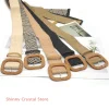 vintage bohe paille boucle ceinture femmes tressé ceinture élastique ronde carrée en bois boucle été femmes tricoté ceinture robe ceinture