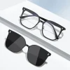Clip magnétique mode polarisé 2 en 1 montures de lunettes hommes femmes sur lunettes de soleil carré haute qualité rétro lunettes aimant Clips