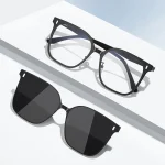 Clip magnétique mode polarisé 2 en 1 montures de lunettes hommes femmes sur lunettes de soleil carré haute qualité rétro lunettes aimant Clips