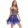 femmes paillettes scintillantes perles tenues de danse du ventre licou cou soutien gorge haut avec jupe carnaval inde danse princesse arabe costume