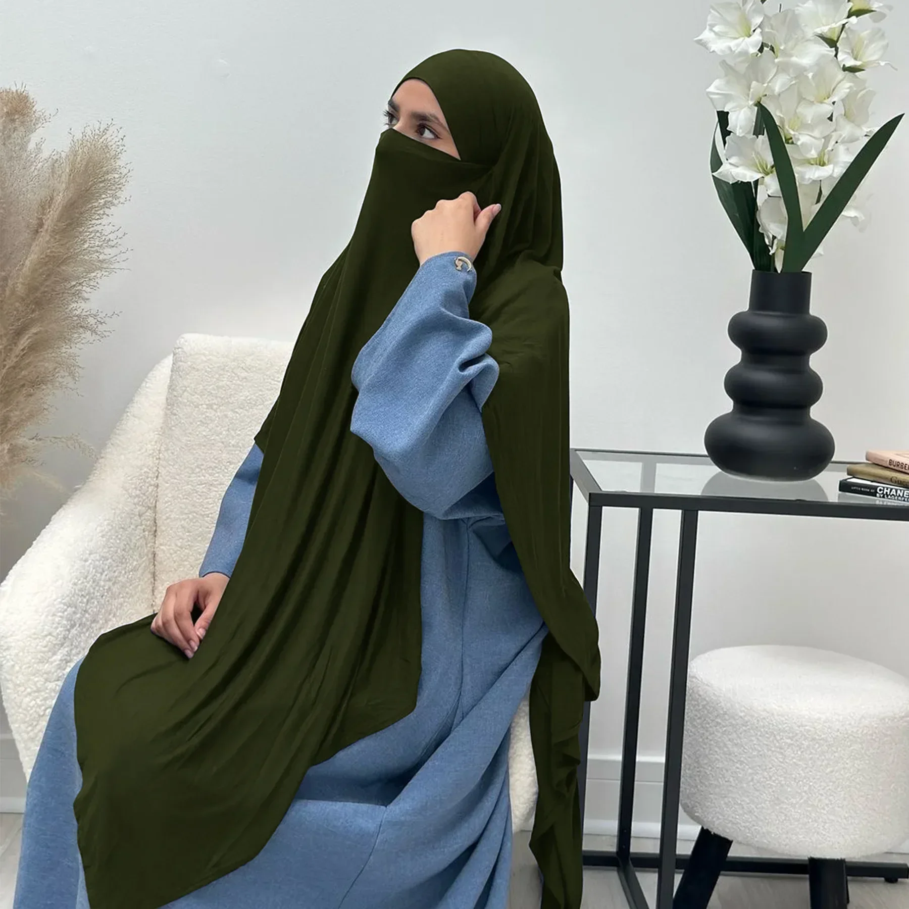 ramadan eid extra long jersey khimar hijab écharpe vêtements de prière musulmane islamique jilbab khimars pour les femmes abaya hijabs voile niqab
