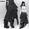 REDDACHiC Acubi mode Plaid jupe asymétrique Alt Goth taille élastique point bord brut longue jupe fluide grande taille femmes bas