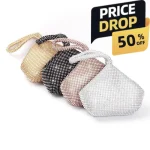 Pochette de soirée élégante ornée de cristaux, trousse de maquillage compacte en soie douce pour femmes, cadeau de noël luxueux pour sa fête de vacances