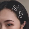 Épingles à cheveux rétro serpent en métal strass pour femme et fille, barrettes, accessoires, pince à cheveux, couvre chef, 2023