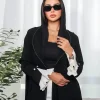 Eid musulman Abaya pour les femmes Robe fendue maroc robes de soirée Ramadan imprimer plissé Abayas caftan Islam dubaï arabe longue Robe 2024