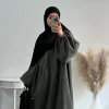 robe musulmane décontractée à grande balançoire, robes simples à manches longues pour dames, abayas du moyen orient, caftan islamique de dubaï et de turquie