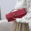 pochette de soirée en cuir de qualité de luxe, sac à bandoulière multicolore haut de gamme, matériel doré à main, sac sous les bras