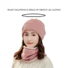 chapeau à oreillettes élastique, casquette et écharpe, costume, couleur unie, style coréen, écharpe compacte, dôme, tendance, pull d'hiver pour femmes