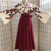 Kimono Sakura pour filles, style japonais, imprimé floral, vintage, robe pour femmes financièrement, camélia, amour, costume Hao