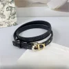 Ceinture en cuir à boucle de perles pour femmes, haut de gamme, Simple, polyvalente, Style de luxe, ceinture étroite de 2cm, accessoire de mode, tendance de Style de rue