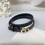 Ceinture en cuir à boucle de perles pour femmes, haut de gamme, Simple, polyvalente, Style de luxe, ceinture étroite de 2cm, accessoire de mode, tendance de Style de rue