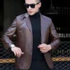 veste marron pour hommes vestes habillées manteaux d'affaires en cuir homme costumes et blazers premium haute qualité mode 2025 vêtements pour hommes