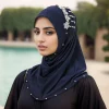Gros Ramadan islamique musulman sous-écharpe perles florales femmes voile Hijab cou couverture foulards femmes musulmanes écharpe Turbans Gros Ramadan islamique musulman sous-écharpe perles florales femmes voile Hijab cou couverture foulards femmes musulmanes écharpe Turbans