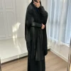 ensemble 2 pièces abayas à capuche et jupe pour femmes musulmanes, robes hijab, vêtement de prière eid ramadam, vêtements islamiques rose noir