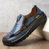 sandales d'été pour hommes, confortables, grande taille, en cuir, faites à la main, antidérapantes et portables, sandales de conduite décontractées pour l'extérieur