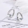Boucles d&rsquo;oreilles simples en argent Sterling 925 et cristaux dorés pour femmes, bijoux de luxe à la mode pour mariage, tendance 2024