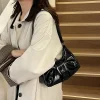 sacs à bandoulière en cuir pu pour femmes, design plissé avec ceinture, style y2k, sac sous les bras simple pour dames, sacs à main décontractés tendance