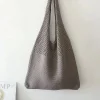 sac à main de grande capacité pour femme, fourre tout de styliste, de plage, décontracté, creux, tissé, pour Été