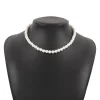 collier ras du cou en perles pour femmes, bijoux tendance pour fête de mariage, grande perle, élégant, blanc, imitation de perles, x0172, 2023
