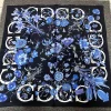 grand foulard carré à imprimé floral pour la raq, hijab pour envelopper les cheveux, 90 pièces, 100%