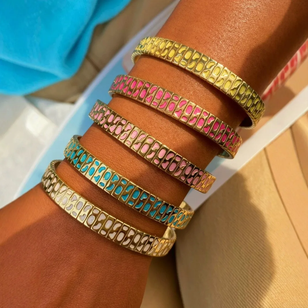 Bracelet Vintage coloré goutte à goutte d'huile pour femmes, petite fleur, Style ethnique, cloisonné, bijoux élégants, cadeaux pour femmes