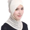 niqab hijab femmes musulmanes couleur unie extensible foulard enveloppement turban islamique sous écharpe bonnet aérien chapeaux casquette intérieure ninja